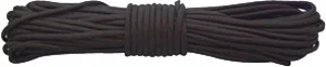 RED ROCK 550 PARACHUTE CORD - 50 FEET BLACK